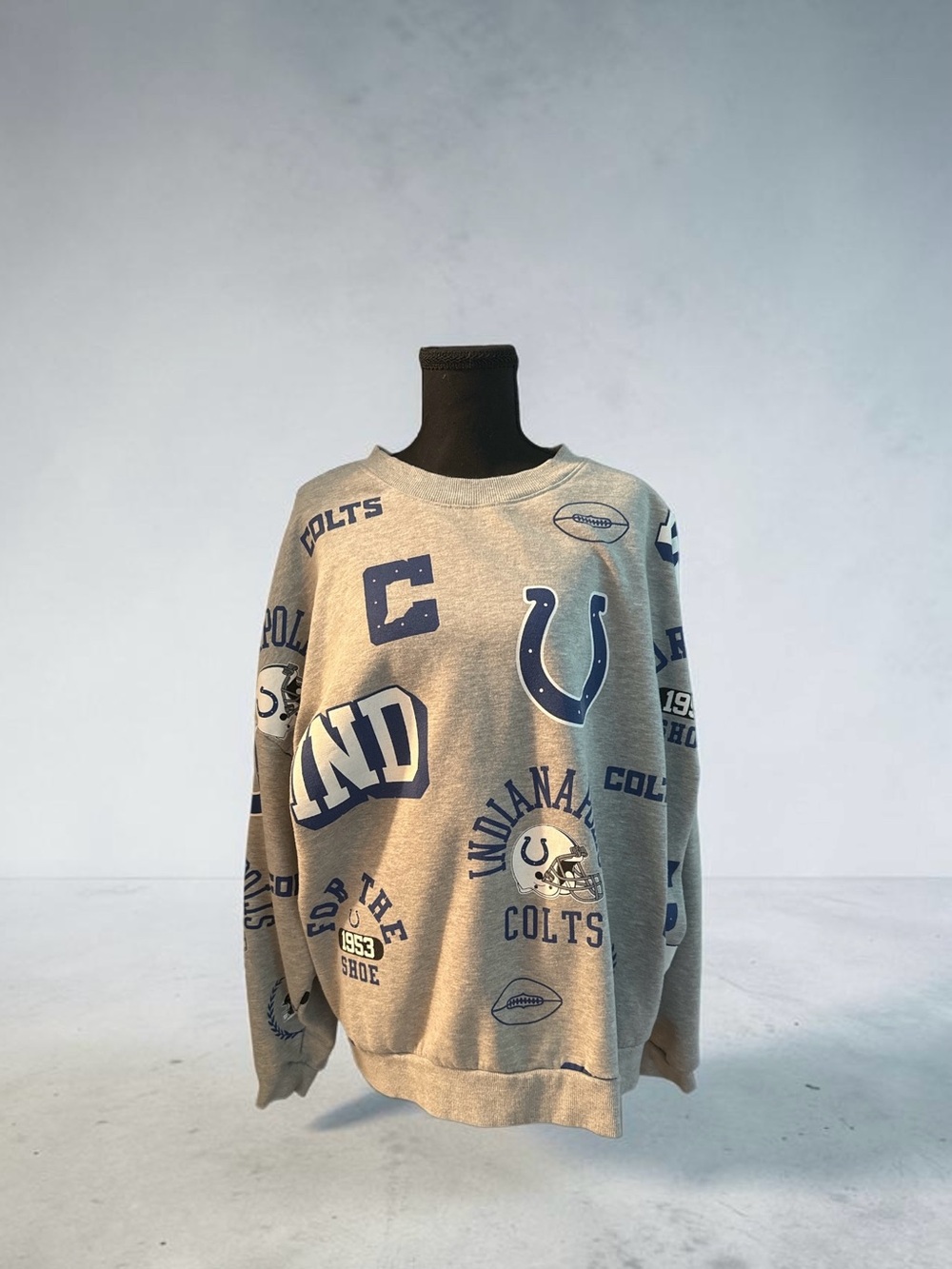 Indianapolis Colts Grey Graphic Crewneck Sweatshirt